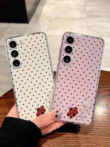 1 buc. husă moale de telefon cu model clasic în polcă, puncte negre, buburuze și flori, carcasă protectoare compatibilă cu Honor, Galaxy A04e/12/A13/A14/A34/A50/A52/A53/A54/S21/S22/S23/S24/S25/S25Ultra/S25FE/S26/S26 PLUS/S26 ULTRA/S26 EDGE/ 6A/7A/8A/ 12T/13T/15T/15 TPRO - clar - Vizualizare 2