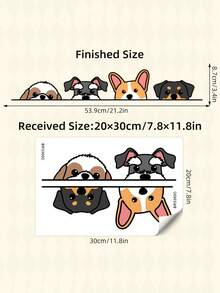 1 Set Stiker PVC Kartun Anjing Mengintip Lucu - Stiker Landak Menggemaskan, Dua Sisi, Dapat Dilepas, Hasil Akhir Matte, Cocok untuk Kaca dan Dinding - Sempurna untuk Dekorasi Kamar Tidur, Kamar Mandi, dan Jendela Mobil, Meningkatkan Visibilitas, Hewan Peliharaan yang Menggemaskan, Dekorasi Rumah - A - View 10