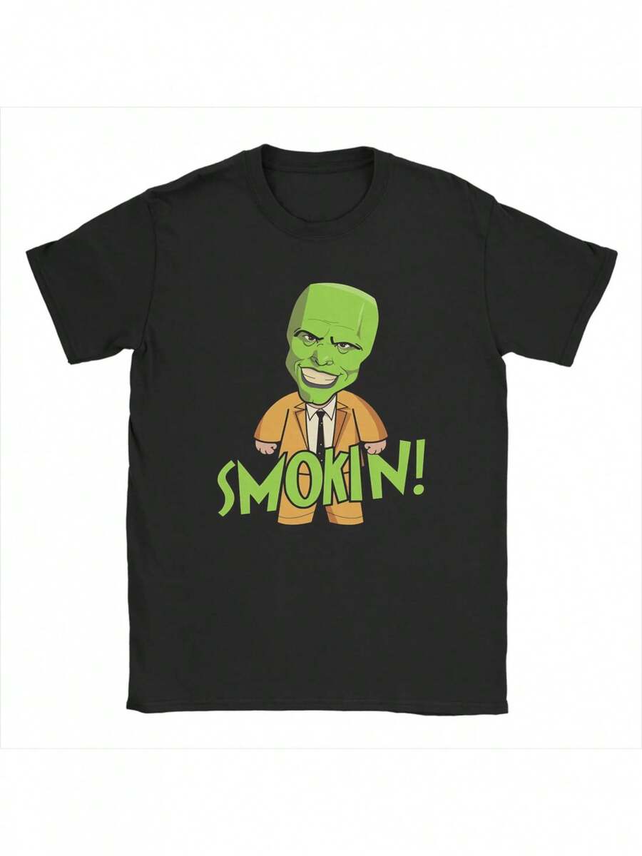 Camiseta de hombre "The Mask" Humorística 100% Camiseta de manga corta Cuello redondo Ropa Idea de regalo - Negro - Ver 1