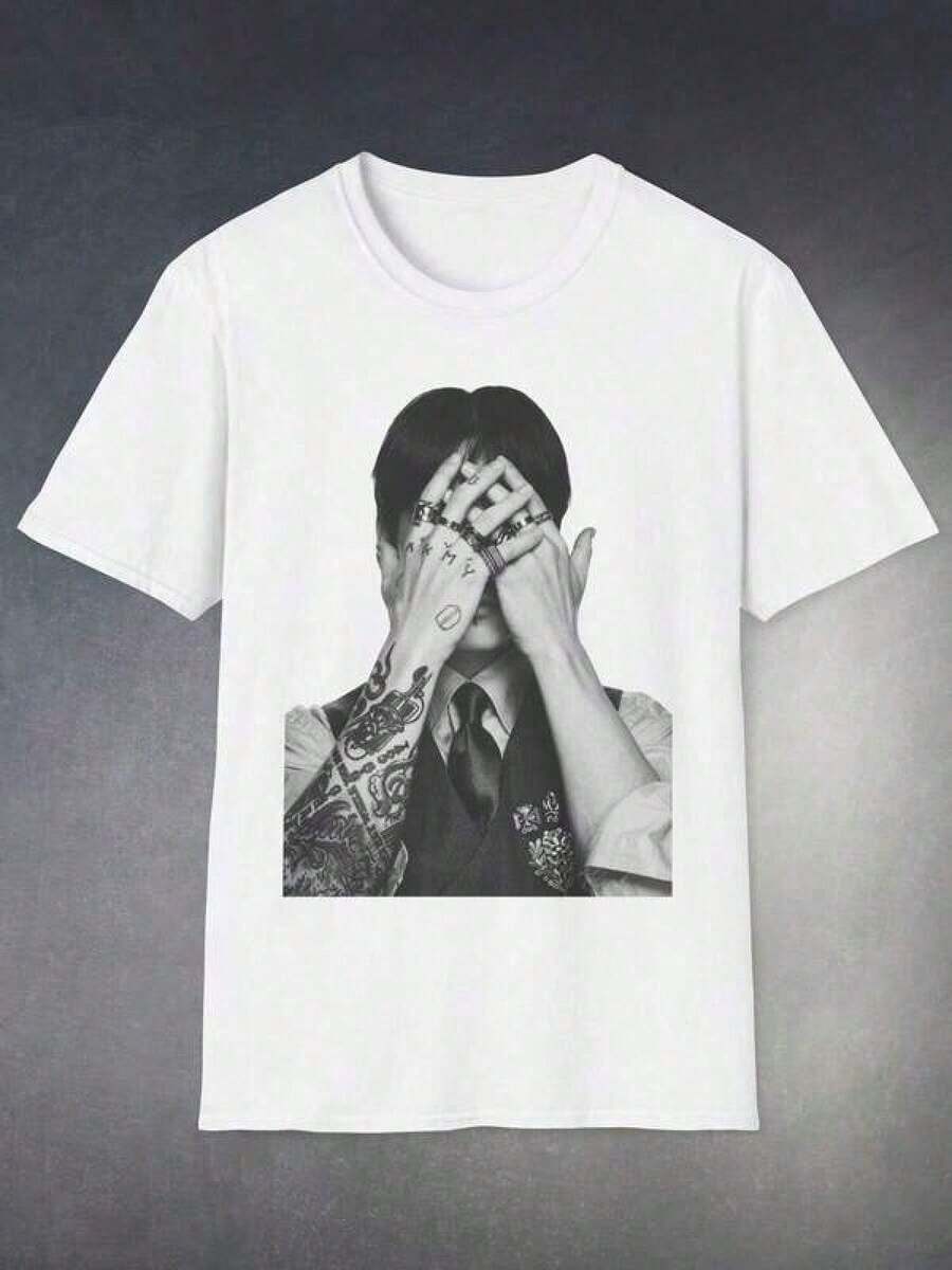 Women's Modern, Casual T-Shirt, Perfect For Parties And Lounging At Home, 100% Cotton, Loose Fit. Arirang Tour Merch Bangtan Sonyeondan Graphic Tee Blouses For Women, Casual Blouses For Ladies, Tops, Premium Women's, Y2k SNH6 - 白色的 - 查看 1