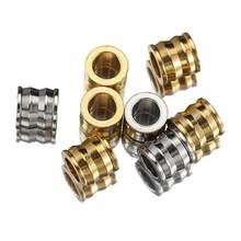 20 hạt đệm lỗ lớn bằng thép không gỉ mạ vàng, thích hợp để tự làm trang sức, vòng cổ, vòng tay, phụ kiện xâu hạt. - hạt thép không gỉ - Xem 7