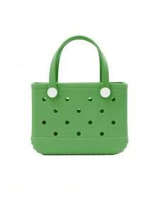 1pc Large Capacity Practical EVA Beach Tote Bag, EVA Women's Beach Handbag With Breathable Holes - Lightweight Durable Solid Color Open Design, Large Waterproof Washable Sturdy Open Tote Bag, Suitable For Beach, Pool, Sports, Pool Side, Shopping And Picnic - Fashionable Holiday Accessory, Beach Bag, Holiday, Casual Outing, Festival Gift, Leisure Use, Stylish Tote Bag | Vibrant Tote Bag | Durable Tote Bag, Cute Tote Bag, Christmas Gift, Shopping, Swimming, Work, Travel - Multicolor - View 17