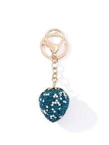 1 pieza colgante de fresa grande con strass, macaron multicolor con strass en forma de fresa, diseño de lujo brillante, accesorio versátil para bolso, regalo pequeño exquisito para mejor amigo - Multicolor - Ver 18