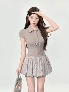 Women Midi Dresses - Apricot - View 4