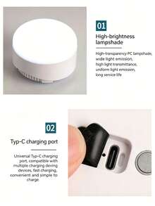 Lampu Kemah LED Multifungsi, Lampu Tenda Super Terang Isi Ulang USB, Cocok untuk Perlengkapan Kemah, Penggunaan Darurat, dan Dekorasi Halaman - Putih - View 11