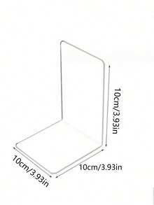 4pcs Acrylic Book Display Stand, Adjustable Transparent Book Display Rack, Art Display Stand, Desktop Acrylic Book Storage Rack, Clear Book Holder Suitable For Office, Home, Retail Store, Office, Bedroom, Back To School, Comic Books, CDs, Magazines - Multicolor - View 5