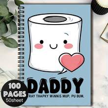 Cuaderno de espiral de 100 páginas con diseño de papel higiénico de dibujos animados lindos, páginas interiores prácticas adecuadas para registros de trabajo, notas de estudio, planificación diaria y otros escenarios. También es una opción de regalo pensativa para graduación, cumpleaños y otras ocasiones. Adecuado para escribir diarios o hacer notas. - J - Ver 1