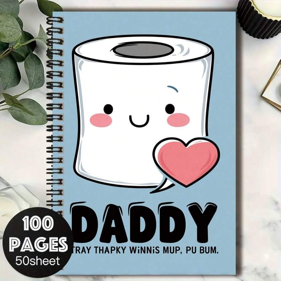 Cuaderno de espiral de 100 páginas con diseño de papel higiénico de dibujos animados lindos, páginas interiores prácticas adecuadas para registros de trabajo, notas de estudio, planificación diaria y otros escenarios. También es una opción de regalo pensativa para graduación, cumpleaños y otras ocasiones. Adecuado para escribir diarios o hacer notas. - J - Ver 1