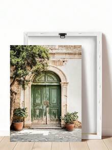 1 Stück Poster mit grüner Tür in Mallorca, abstrakte Boho-Kunst mit türkisfarbener Tür & Orangenbäumen, Festivalgeschenk, geeignet für Schlafzimmer, Wohnzimmer, Küche, Wandkunst, Wanddekoration, Heimdekoration, Raumdekoration, Leinwandwandkunst, Poster, Wandkunst mit Rahmen, optionaler Rahmen - 1 Stück - Übersicht 29