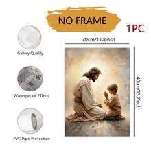 1pc Christian Art - Jesus And Children Praying Wall Art - Religious Bible Painting Art, Jesus And Girl Education Poster - Christian Home Wall Decor - Unframed - Suitable For Religious Homes And Churches - Perfect Gift For Christians And Religious People - Multicolor - View 11