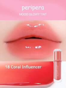 Peripera Mood Glowy Tint 玻璃感唇釉 18，高光澤鏡面水感妝效，不黏膩，果汁感噴濺，保濕輕盈，長效凝膠質地，適合女性日常使用，K-Beauty 韓系彩妝，Olive Young，禮品，4g/0.14 Oz - 18 - 查看 3