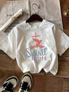 2026 Dam Kortärmad T-shirt, 100% Bomull, Streetwear, Casual Damkläder, Bekväm, Sommar, Topp, Hem, Strandsemester Måste-Have - Vitt - Visa 9