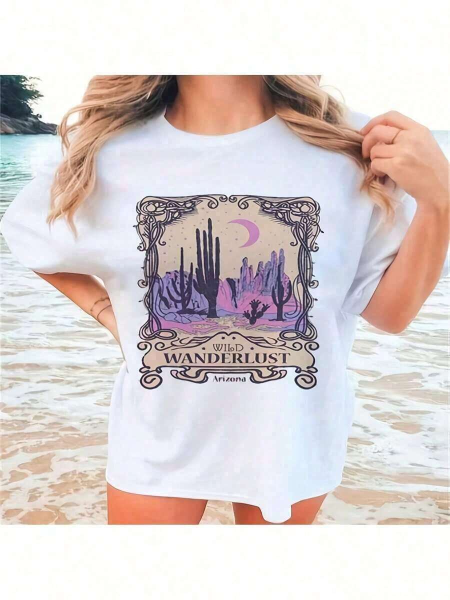 Short-Sleeve Soft Vintage-Style T-Shirt Inspired By Dave Matthews Band's Song #41. Women's Retro T-Shirt With A Minimalist And Casual Design Featuring Dave Matthews Band's Song #41. 100% Cotton. - 白色 5 - 查看 1
