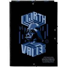 Safta Carpeta Folio Star Wars Darth Vader Unisex 26x33,5x2,5 Cm - Carpeta Escolar 3 Solapas con Gomas Elásticas, Tapas Duras Forradas, Diseño Digital Escape, Vuelta al Cole - Escape digital - Ver 1