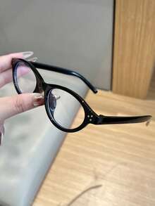 1pc Women's Casual Retro Cat Eye Shaped Burgundy Fashion Small Frame Plain Glasses, Suitable For Daily Wear And Street Photography - Multicolor - View 9