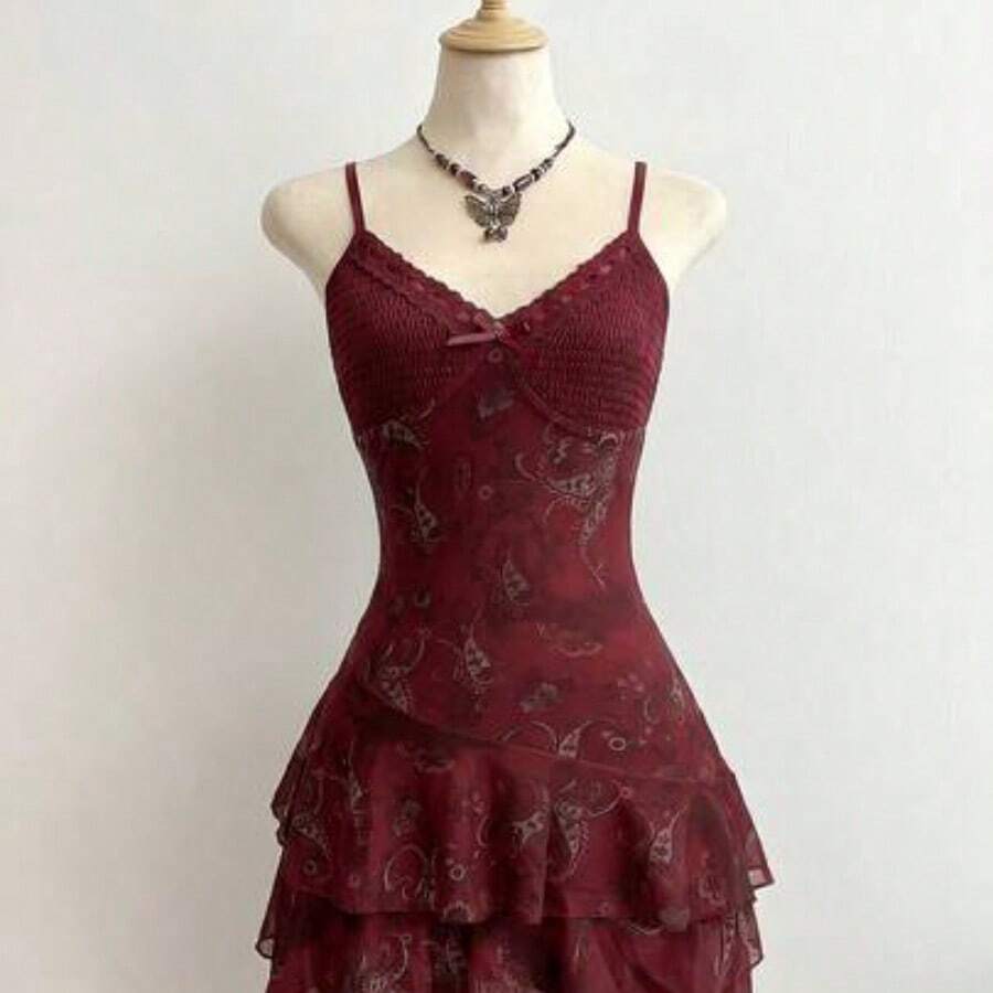 Women Midi Dresses - Bordeaux - View 1