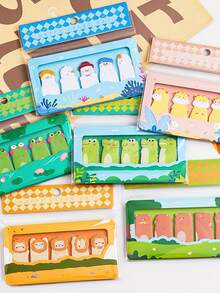 1pcCute Cartoon Thumb Sticky Notes, High Aesthetic Self-Adhesive Memo Pads, Page Marker Index Labels, Easy To Write, Convenient For Page Marking, Reading Classification And Key Reminder - Multicolor - View 8