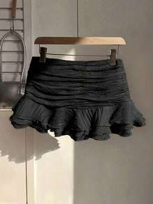 Summer Skirt – Short Cut, Ruffles At The Hem – Perfect For Holiday Or Beach Looks - 2 - 查看 12