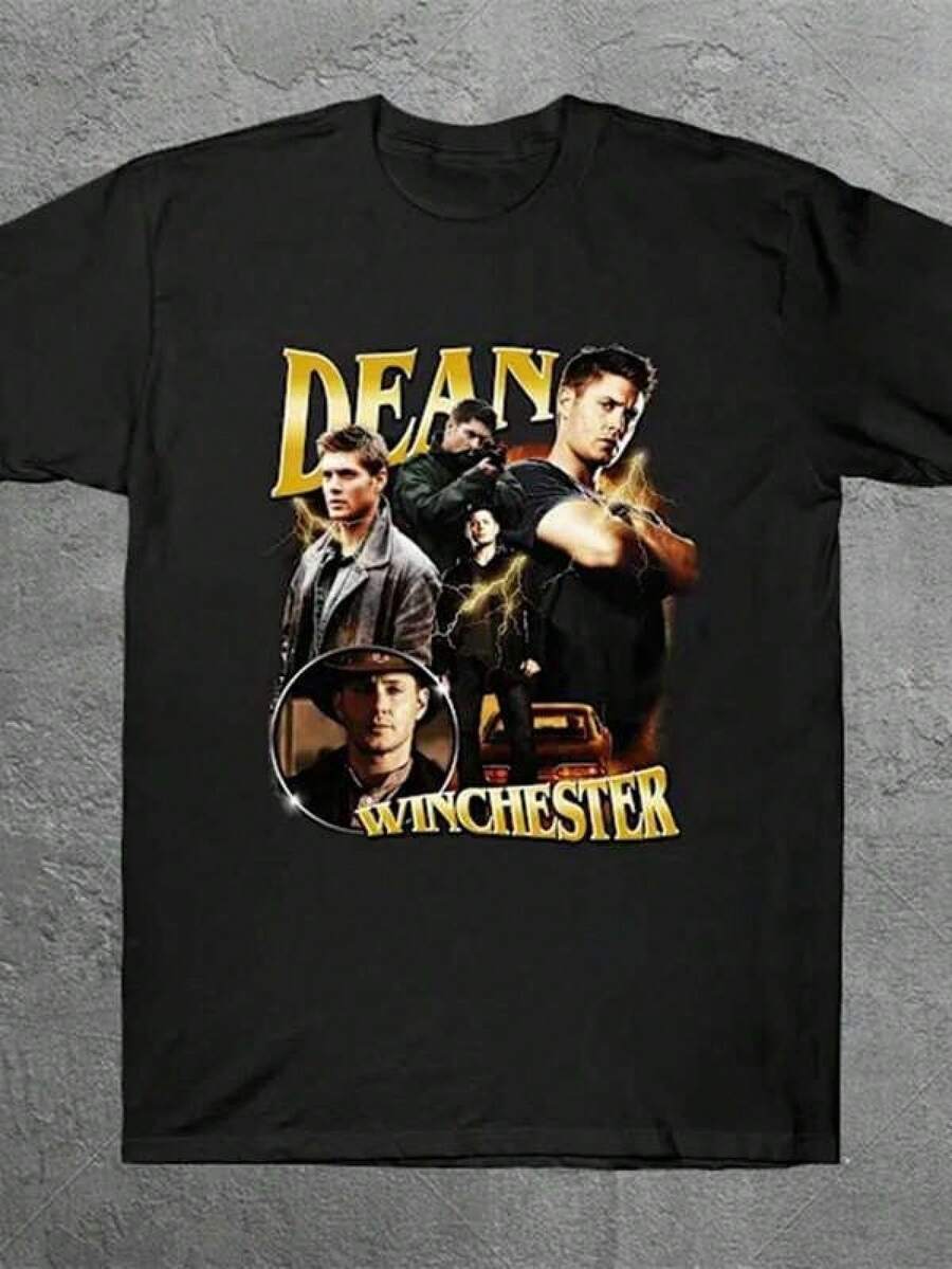 Vintage Bootleg T-Shirt For Men And Women - 100% Cotton Movie Souvenir T-Shirt, Black, Sizes S-XXXL, Perfect Gift For Fans And Teachers, Featuring Iconic Characters And "Swinging Champ" Design, Retro T-Shirt - 黑色 - 查看 1