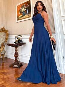Women's Duna Premium Dress - Elegant And Versatile - Sizes 38 To 42 - Màu xanh hải quân - Xem 4
