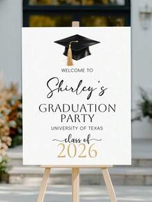 Cartel de Bienvenida de Graduación Personalizado con Foto Personalizada, Nombre, Escuela y Año de Graduación - Cartel de Fiesta de Graduación Personalizado para Graduado 2026, Decoración de Graduación - Multicolor - Ver 9