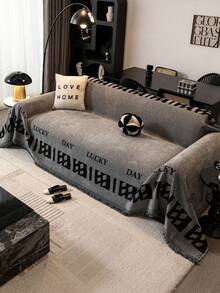 1件装加厚奢华雪花图案沙发套，既能保护您的沙发又时尚美观，适用于单人沙发、双人沙发、三人沙发和四人沙发，可机洗或手洗，无印花，100%涤纶 - 灰色 - 查看 5