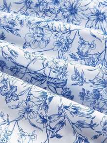 xheSHEIN MOD Vestido largo con estampado floral y tirantes con lazo para mujer, ideal para primavera, graduación, vestidos modestos para mujer, vestidos para vacaciones de primaveraxhe - azul real - Ver 4