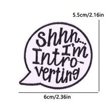 Set de 3 parches bordados con frases divertidas para introvertidos, parches con texto para planchar o coser en chaquetas de mezclilla, mochilas y decoración DIY - multicolor - Ver 3
