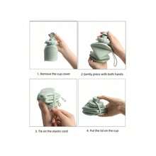 1pc 600ml Silicone Folding Bottle Adult Portable Reusable Plastic Cups Outdoor Travel Gym Water Bottle Motivational Drinking Bottle - Multicolor - View 2