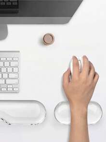 Sandaran Pergelangan Tangan Silikon Transparan, Cocok untuk Kerajinan dan Alat Tulis - Penopang Lengan Ergonomis, Bantalan Pergelangan Tangan Kantor, Bantalan Mouse, Sandaran Pergelangan Tangan untuk Seni Kuku, Set Sandaran Pergelangan Tangan Gel untuk Keyboard, Cocok untuk Kenyamanan Saat Bekerja dengan Keyboard dan Meja (Putih Transparan) - View 4