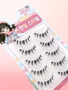 5 Pairs Pointed Tail Cartoon Devil Invisible Lashes, Natural Big Eyes Lashes, Cute Tapered Soft Lightweight Comfortable Lashes For Dates And Parties - Spiky Manga Lashes - View 9