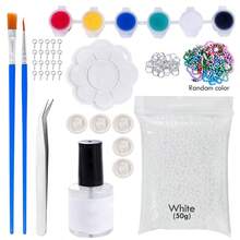 SMI Fine Kit de manualidades de cuentas de plástico moldeables, juego DIY reutilizable con cuentas blancas & transparentes, pigmentos, herramientas & accesorios para hacer joyas - Multicolor - Ver 14