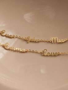 Custom 1-4 Names Roadside Bracelet, Personalized Stainless Steel Adjustable Charm Bracelet, Vintage Casual Unisex Jewelry, Anniversary Couple Memorial Gift, Valentine's Day, Mother's Birthday, Wedding, Daily Party Wear - Multicolor - View 6