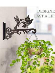 1pc 10-Inch Metal Plant Hanger - Decorative Wall Mount Rack With Bird Design, Suitable For Indoor And Outdoor Use - Hanging Bracket For Plants, Flower Baskets, Bird Feeders, Lanterns - Patio, Garden, Home Decor - Black - View 8