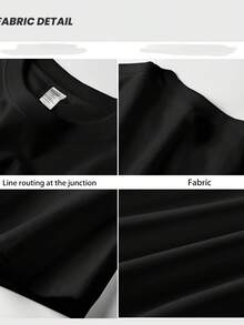 Unisex T-Shirt With Slogan | Y2K Style, Round Neck, Medium Stretch Fabric, Dropped Shoulders, Short Sleeves, Summer Collection, Cotton Tee - Black - View 4