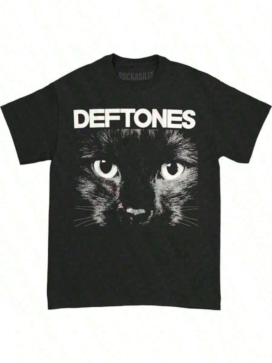 Deftoness Singer Band 2026 T-Shirt For Men And Women, Hip Hop Rock Style, Fashion Short Sleeve T-Shirt, Plus Size Summer T-Shirts, Versatile And Basic Tops For Women, Christmas Clothing For Men - 黑色 - 查看 1