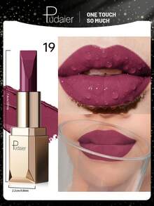 Pudaier 1pc Pink Nude Waterproof Non-Fading Lipstick, Suitable For All Skin Tones, Perfect Valentine's Day Gift For Her - 19 - View 10