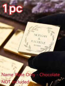 1/10/20pcs Custom Wedding Chocolate Favors For Guest, Heart-Shaped Kraft Paper Gift Tags, Gold Rose Silver Mirror Labels For Wedding Bridal Shower Decorations, Personalized Gifts - Multicolor - View 14