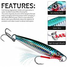 PRO BEROS PROBEROS 1pc Metal Hard Lure 17g 21g 24g 30g 40g 60g Sinking Long Cast Fishing Spoon Rotating Bait - COLOR B - View 5