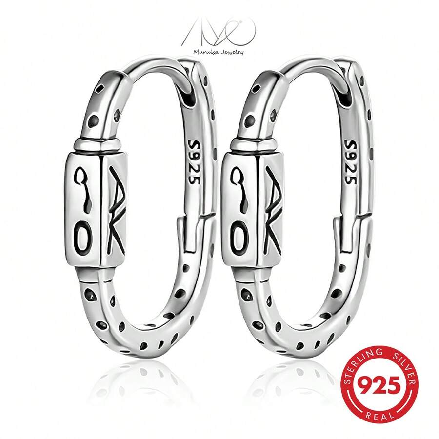 925 Sterling Silver Twisted Rope Vintage Style Fashion Earrings For Women, Personalized Jewelry Suitable For Daily Wear And Gifting - Antique Silver - View 1