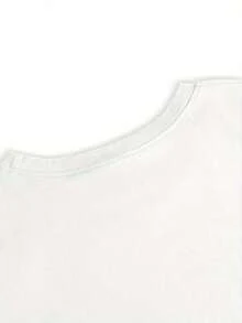[New Arrival Recommendation] Women's Creative Letter Pattern Festive Seventy-Seventh Birthday Print T-Shirt, Casual Holiday Wear, Short Sleeve, Round Neck, Spring/Summer, Machine Washable, New Women's Clothing, Versatile, Slimming Effect, Sporty, Loose Blouse - 白色 - 查看 3
