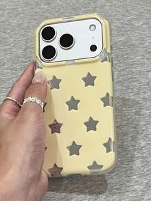 Ốp lưng điện thoại màu vàng kem và bạc ánh gương dễ thương, tương thích với iPhone 17 Pro Max, 17Pro, 17, 16 Pro Max, 16Pro, 16, 15 Pro Max, 15Pro, 15, bảo vệ toàn màn hình. - Màu vàng - Xem 5