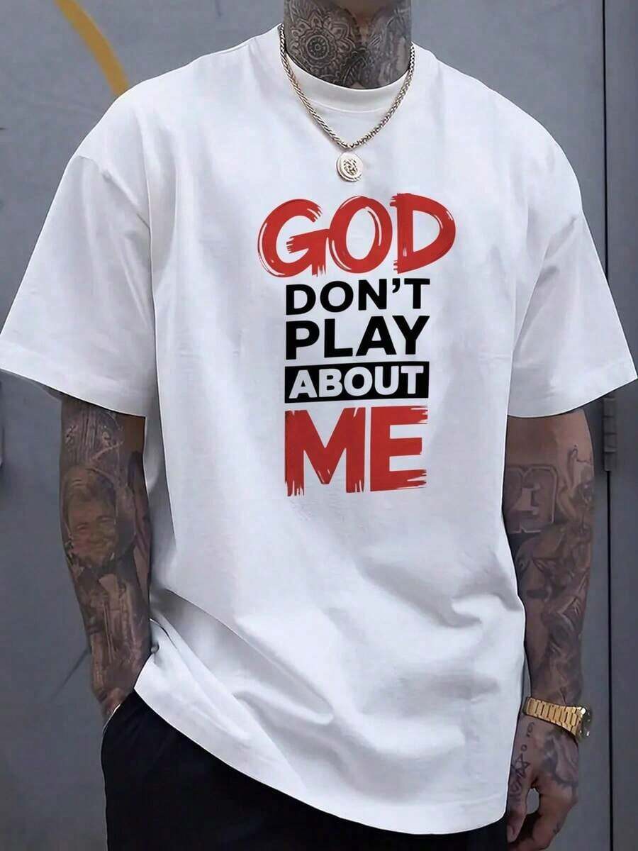 2026 God, Don't Joke With Me – Men's Plus Size Summer Shirt In Y2K Style - 魏斯 - 查看 1