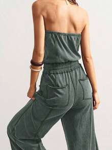 Mono de punto para mujer SUN con bolsillos y cordón ajustable - Verde militar - Ver 11