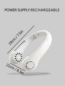 1pc Bladeless Neck Clip Fan, Portable Mini Hands-Free Fan With Strong Airflow, 3 Hours Battery Life - White - View 8