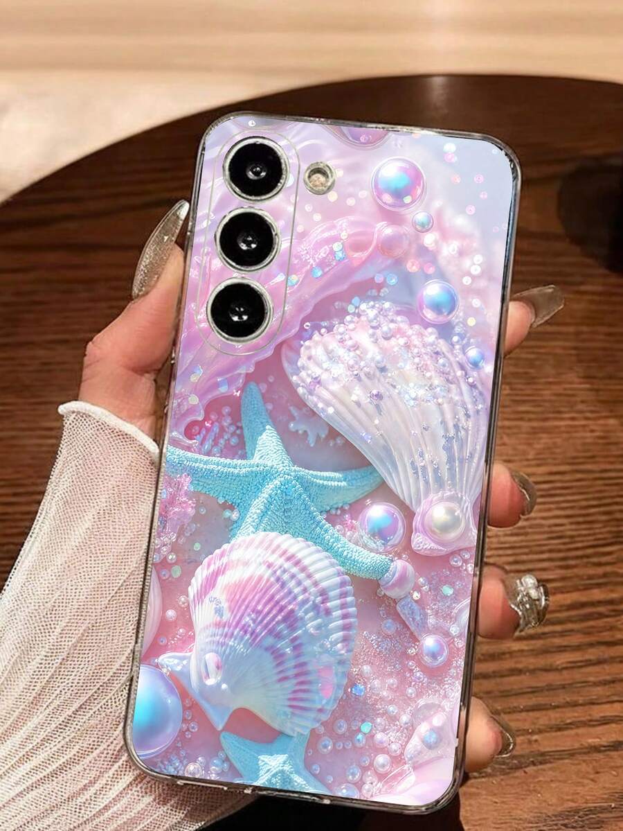 1個頂級夢幻貝殼珍珠幸運星柔軟保護手機殼，適用於華為、榮耀、Galaxy A04e/12/A13/A14/A34/A50/A52/A53/A54/S21/S22/S23/S24/S25/S25Ultra/S25FE/S26/S26 PLUS/S26 ULTRA/S26 EDGE/ 6A/7A/8A/ 12T/13T/15T/15 TPRO，[國際版非本地版] - 無色 - 查看 1