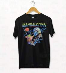 Easter Women's Summer Casual T-Shirt Remera Mandalorian Baby (Negra),Men's T-Shirt, Comfortable Short Sleeve Round Neck T-Shirt, Casual Outdoor Men's Short Sleeve Top, Summer,All Sizes Available,Family Matching Outfits Suitable For Outdoor Casual Wear In Summer - Black - View 1