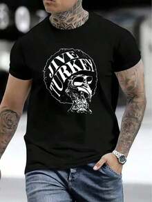 Men's Casual Short Sleeve Shirt 2026, 1 Piece, 100% Thick Cotton - Comfortable Round Neck, Soft And Attractive Top, Y2K Style For Men, Summer, Plus Size, Solid Color. - 黑色的 - 查看 2