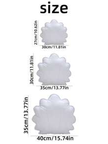 1pc INS Style Pure White Shell Shaped Throw Pillow, Soft & Skin-Friendly Material, Suitable For Healing Beach Style Living Room Sofa Decor, Bedroom Window Seat Backrest Cushion, 3 Size Options - White - View 3