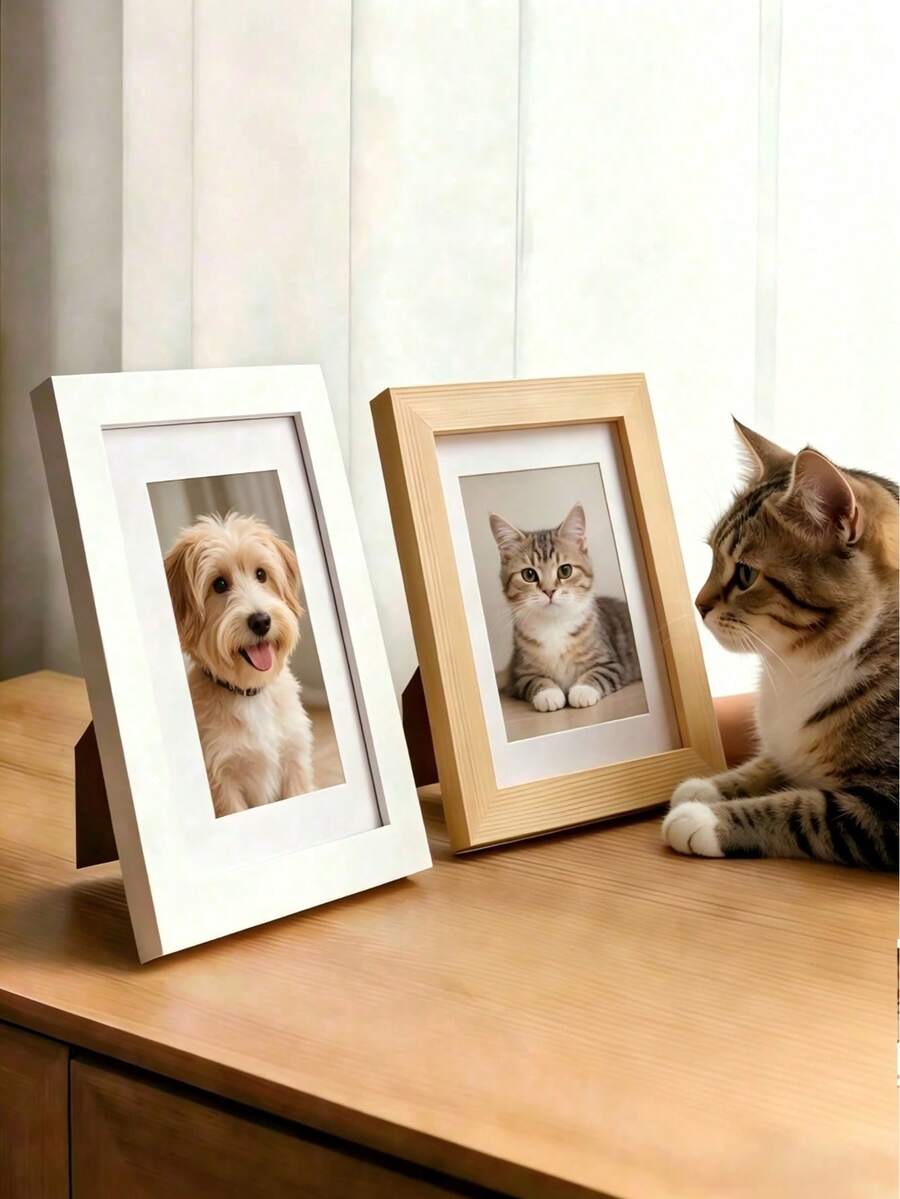 1pc Pet Photo Frame, Desktop Display Photo Frame Suitable For Pet Lovers, Home Decor Photo Holder, Multifunctional Pet Photo Frame, Home And Office Desktop Decor Photo Frame - one-size - View 1